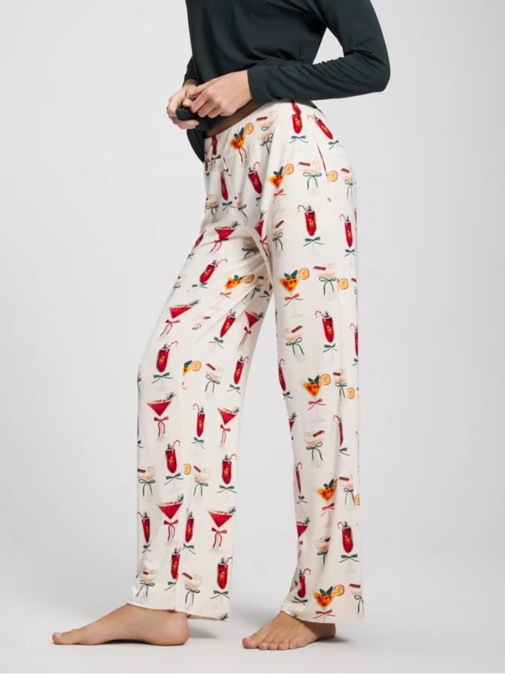 Soma Cool Nights Holiday Print Pajama Pants Size Large Loungewear Stretchy Comfy
